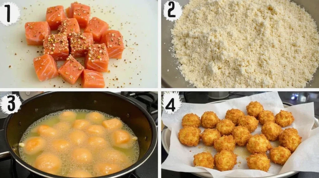 Fried Salmon Bites Will Change the Way You Cook Seafood 6 cubed salmon recipes