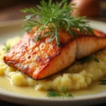salmon and mashed potatoes