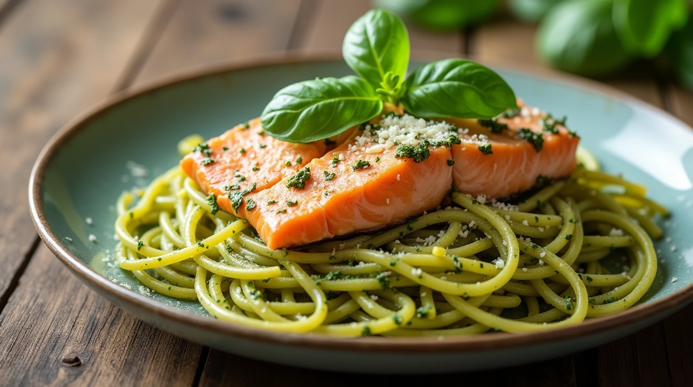 salmon pesto pasta